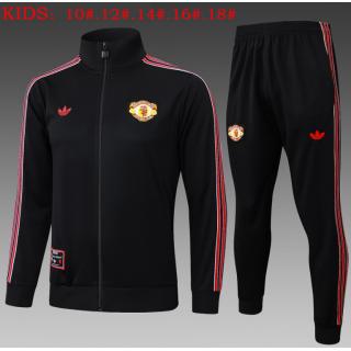 Chándal Manchester United 2025/26 (Black Long Zipper) - NIÑOS